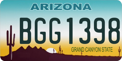 AZ license plate BGG1398