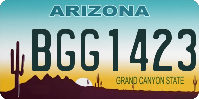 AZ license plate BGG1423