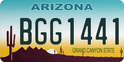 AZ license plate BGG1441