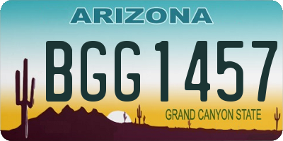 AZ license plate BGG1457