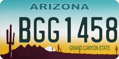 AZ license plate BGG1458
