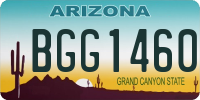 AZ license plate BGG1460