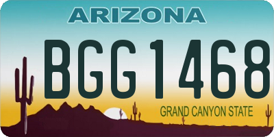 AZ license plate BGG1468