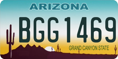 AZ license plate BGG1469