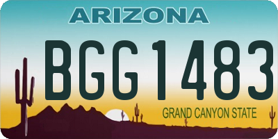 AZ license plate BGG1483