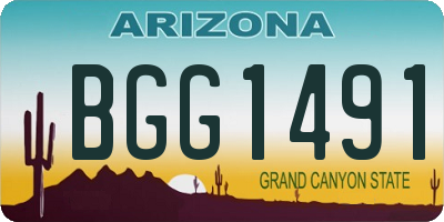 AZ license plate BGG1491