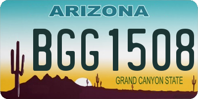 AZ license plate BGG1508