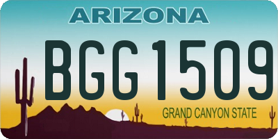 AZ license plate BGG1509
