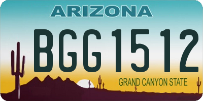 AZ license plate BGG1512