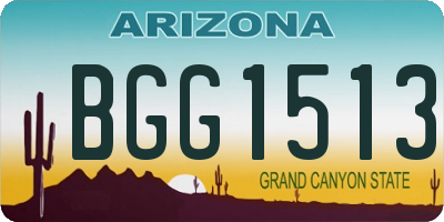 AZ license plate BGG1513