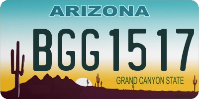 AZ license plate BGG1517