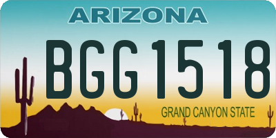AZ license plate BGG1518