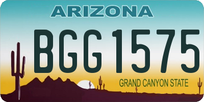 AZ license plate BGG1575
