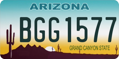 AZ license plate BGG1577