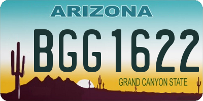AZ license plate BGG1622