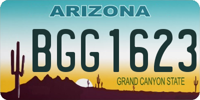 AZ license plate BGG1623