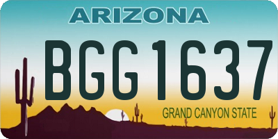 AZ license plate BGG1637