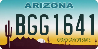 AZ license plate BGG1641