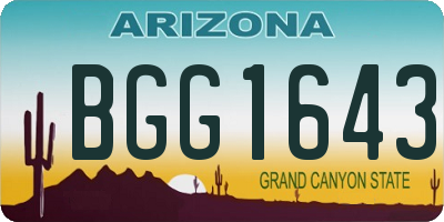 AZ license plate BGG1643