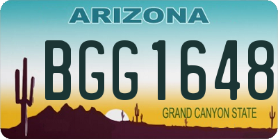 AZ license plate BGG1648