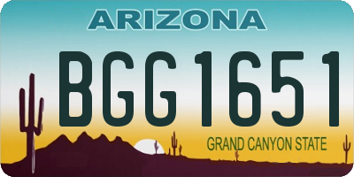 AZ license plate BGG1651