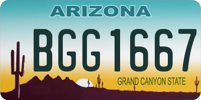 AZ license plate BGG1667