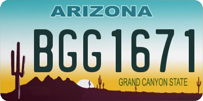 AZ license plate BGG1671