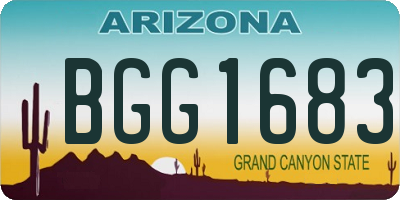 AZ license plate BGG1683