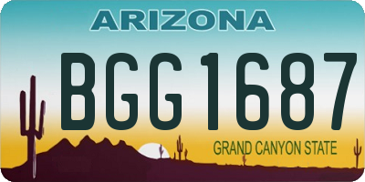 AZ license plate BGG1687