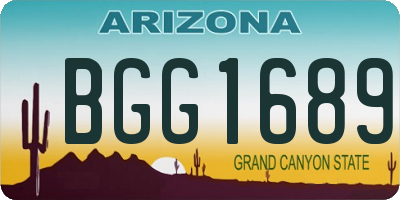 AZ license plate BGG1689