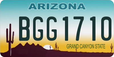 AZ license plate BGG1710
