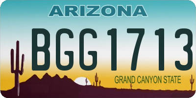 AZ license plate BGG1713