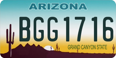 AZ license plate BGG1716