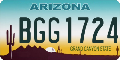 AZ license plate BGG1724