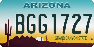 AZ license plate BGG1727
