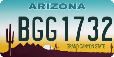 AZ license plate BGG1732