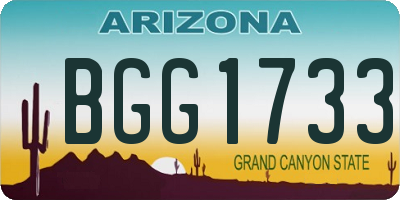 AZ license plate BGG1733