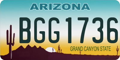 AZ license plate BGG1736