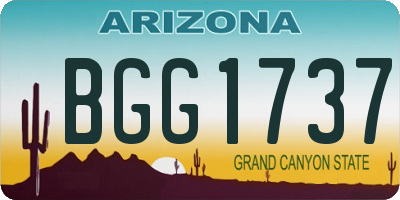 AZ license plate BGG1737