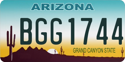AZ license plate BGG1744