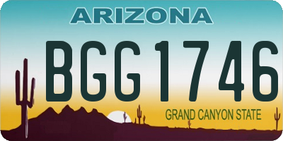 AZ license plate BGG1746