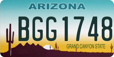 AZ license plate BGG1748