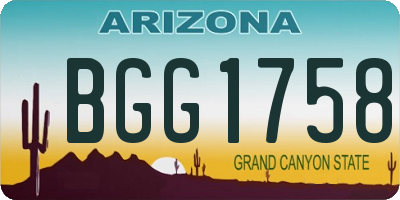 AZ license plate BGG1758