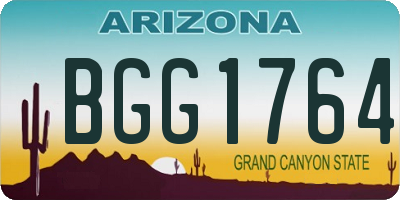 AZ license plate BGG1764
