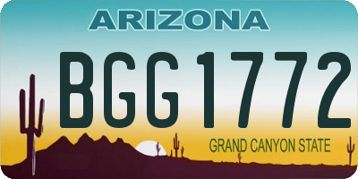 AZ license plate BGG1772