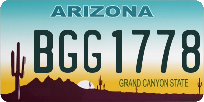 AZ license plate BGG1778