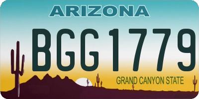 AZ license plate BGG1779