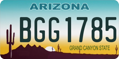 AZ license plate BGG1785