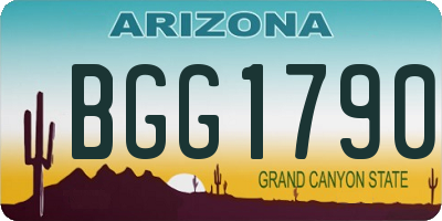 AZ license plate BGG1790