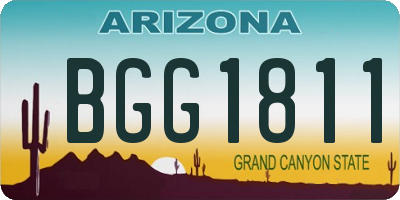 AZ license plate BGG1811